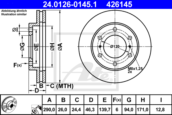 Тормозной диск BREMBO арт. 24.0126-0145.1