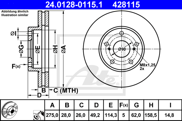 Тормозной диск ABE арт. 24012801151