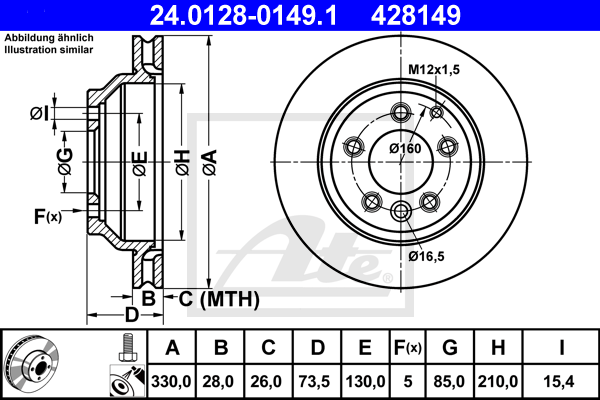 Тормозной диск MEYLE арт. 24.0128-0149.1