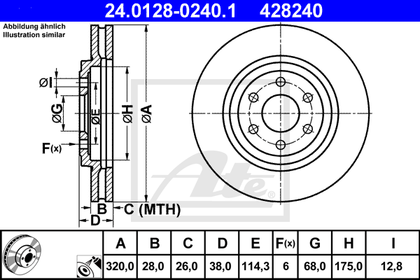 Тормозной диск BREMBO арт. 24012802401