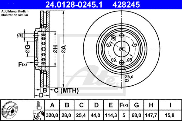 Тормозной диск FEBI BILSTEIN арт. 24.0128-0245.1