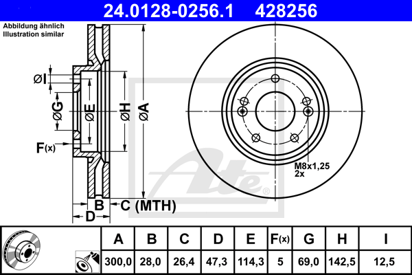 Тормозной диск BREMBO арт. 24.0128-0256.1