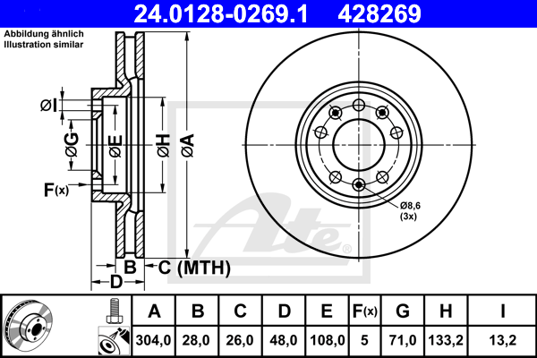 Тормозной диск BREMBO арт. 24012802691