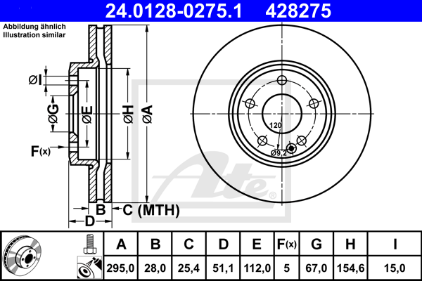 Тормозной диск FEBI BILSTEIN арт. 24.0128-0275.1