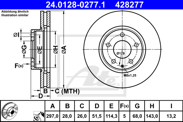 Тормозной диск ROTINGER арт. 24.0128-0277.1