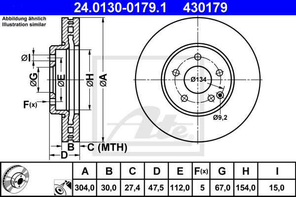 Тормозной диск BLUE PRINT арт. 24.0130-0179.1