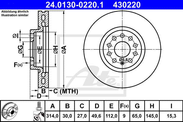 Тормозной диск BREMBO арт. 24.0130-0220.1