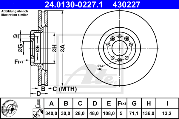 Тормозной диск BOSCH арт. 24013002271