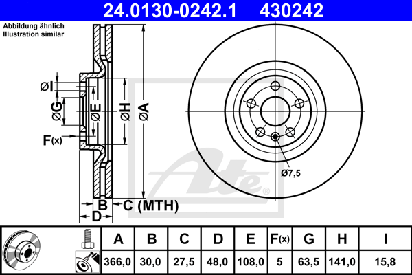 Тормозной диск BREMBO арт. 24.0130-0242.1