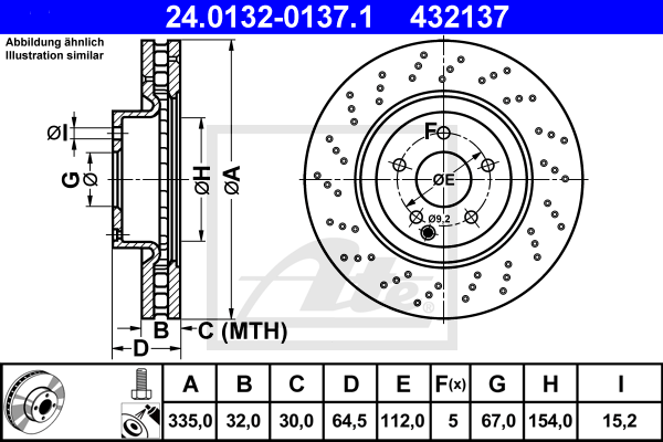 Тормозной диск BREMBO арт. 24.0132-0137.1