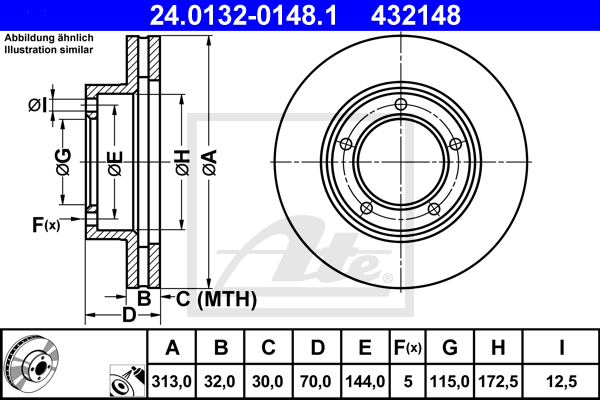 Тормозной диск BOSCH арт. 24.0132-0148.1