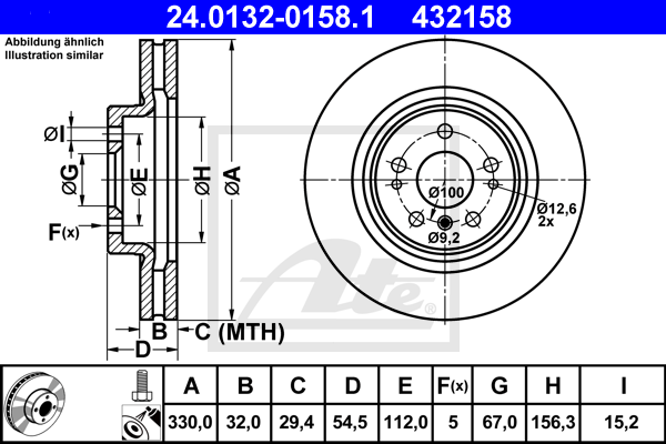 Тормозной диск MEYLE арт. 24.0132-0158.1