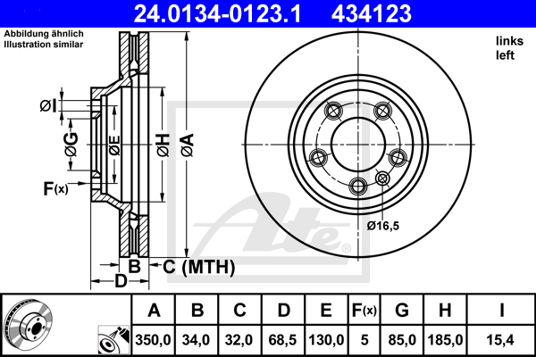 Тормозной диск REMSA арт. 24.0134-0123.1