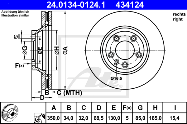 Тормозной диск ROTINGER арт. 24.0134-0124.1