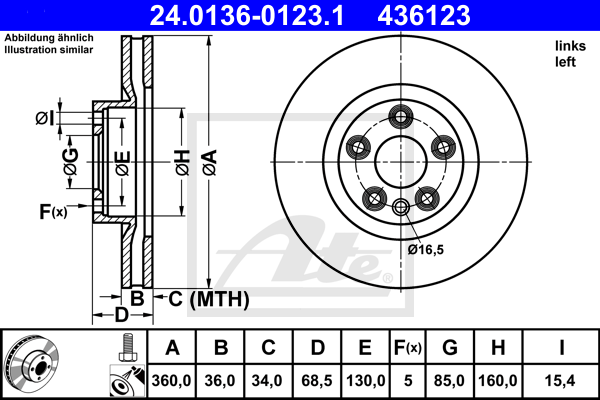 Тормозной диск ZIMMERMANN арт. 24.0136-0123.1
