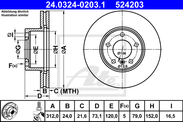Тормозной диск CHAMPION арт. 24032402031