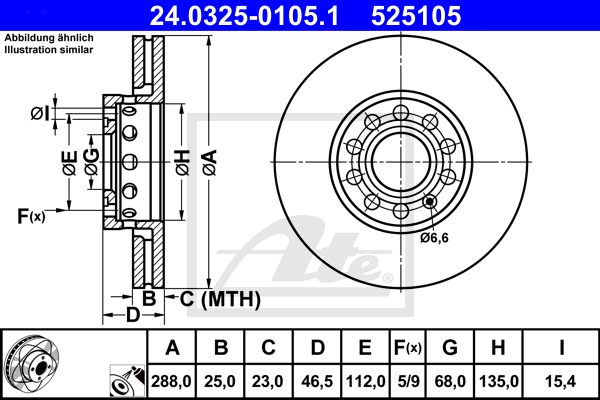 Тормозной диск FEBI BILSTEIN арт. 24.0325-0105.1