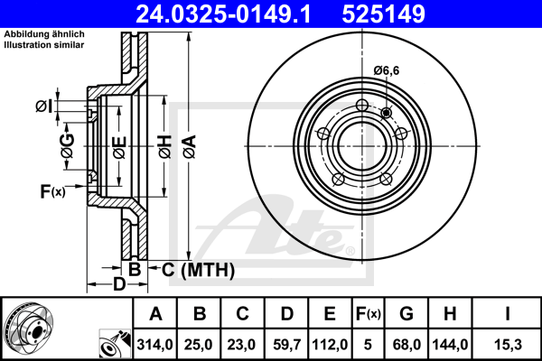 Тормозной диск TEXTAR арт. 24032501491