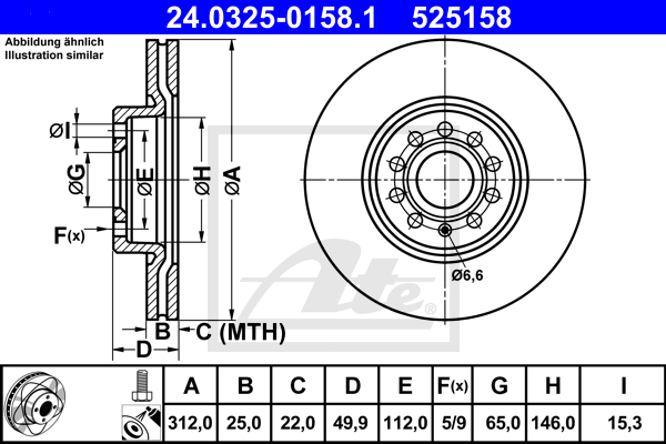 Тормозной диск AUTOMEGA арт. 24032501581