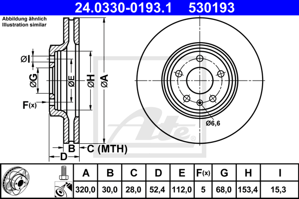 Тормозной диск BREMBO арт. 24.0330-0193.1