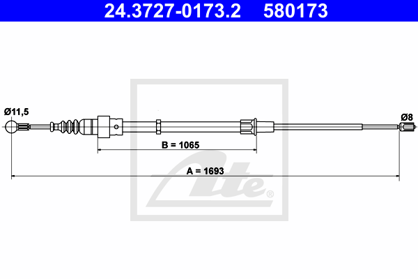 Трос стояночного тормоза LPR арт. 24.3727-0173.2