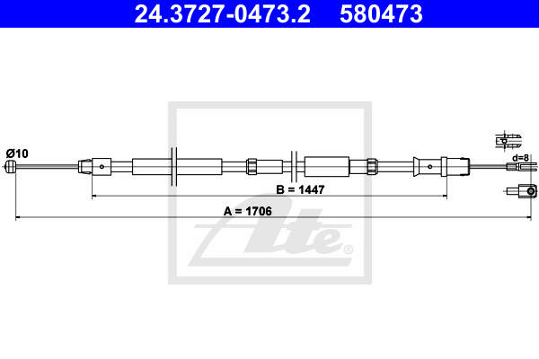 Трос стояночного тормоза TRUCKTEC AUTOMOTIVE арт. 24.3727-0473.2