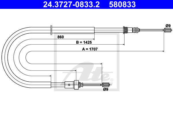 Трос зупиночних гальм FEBI BILSTEIN арт. 24372708332