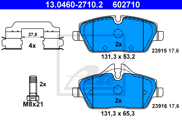 Тормозные колодки дисковые BREMSI арт. 13.0460-2710.2