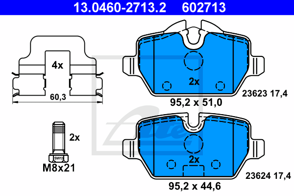 Тормозные колодки дисковые ICER арт. 13.0460-2713.2