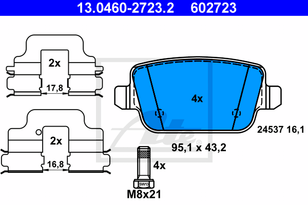Тормозные колодки дисковые BLUE PRINT арт. 13.0460-2723.2
