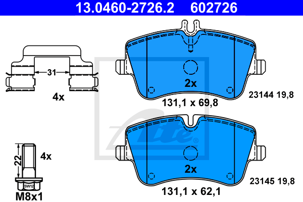 Тормозные колодки дисковые BLUE PRINT арт. 13.0460-2726.2