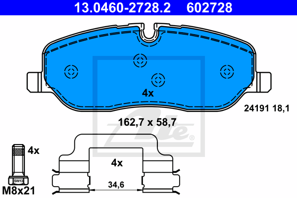 Тормозные колодки дисковые BOSCH арт. 13.0460-2728.2