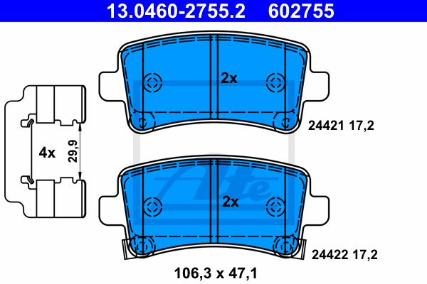 Тормозные колодки дисковые A.B.S. арт. 13.0460-2755.2