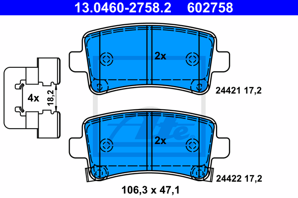 Тормозные колодки дисковые A.B.S. арт. 13.0460-2758.2