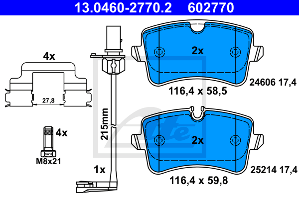 Тормозные колодки задние дисковые FERODO арт. 13.0460-2770.2