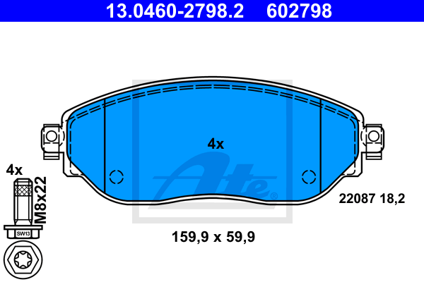 Тормозные колодки дисковые REMSA арт. 13046027982