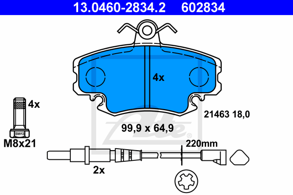 Тормозные колодки дисковые BREMBO арт. 13046028342