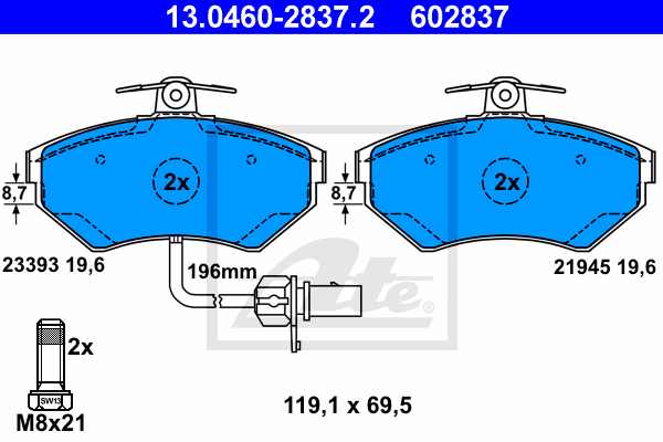 Тормозные колодки дисковые QUICK BRAKE арт. 13046028372