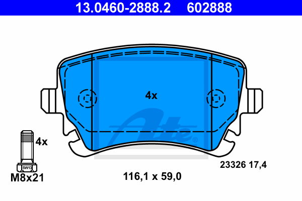 Тормозные колодки дисковые ICER арт. 13.0460-2888.2