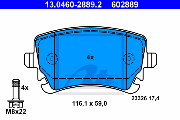 Тормозные колодки дисковые VAG арт. 13046028892