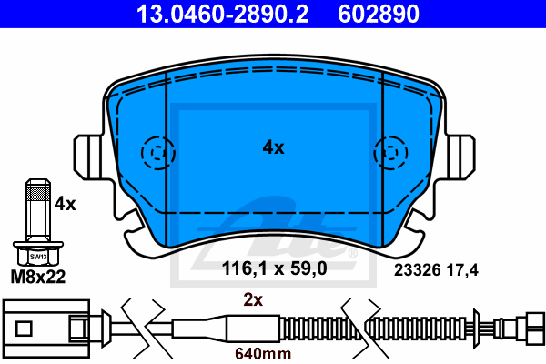 Тормозные колодки дисковые FERODO арт. 13046028902