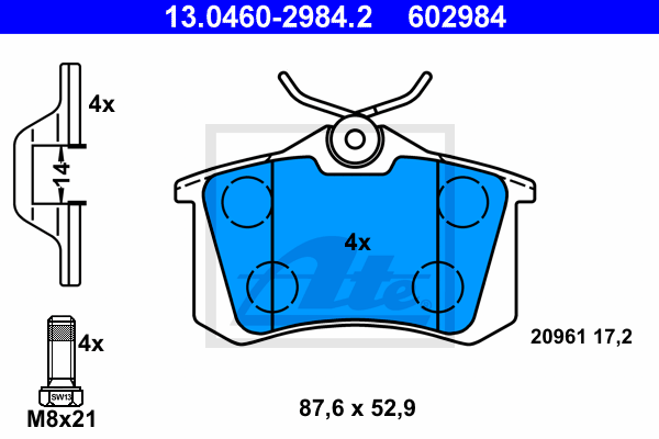 Тормозные колодки дисковые BLUE PRINT арт. 13046029842