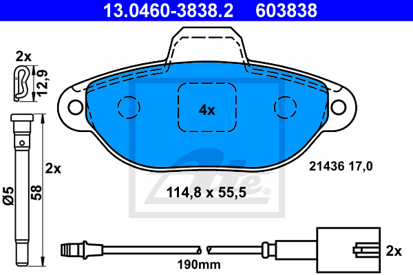 Тормозные колодки дисковые FERODO арт. 13046038382