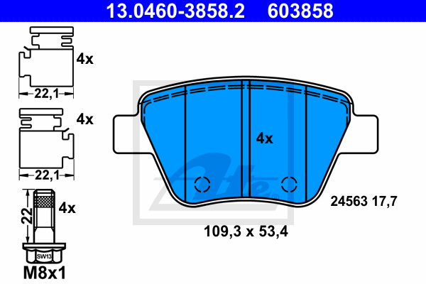 Тормозные колодки дисковые QUICK BRAKE арт. 13.0460-3858.2