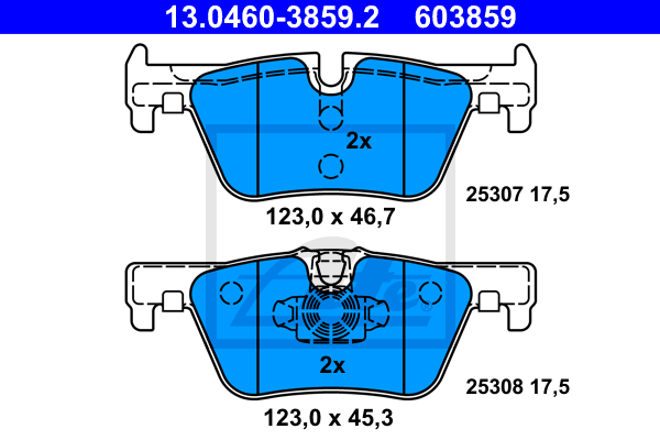 Тормозные колодки задние дисковые BREMBO арт. 13.0460-3859.2