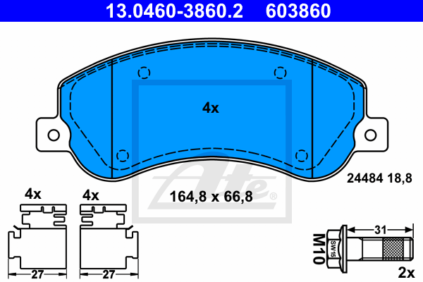 Тормозные колодки дисковые QUICK BRAKE арт. 13.0460-3860.2
