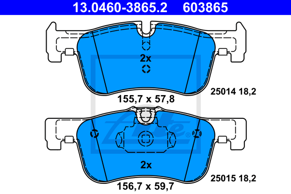 Тормозные колодки дисковые FERODO арт. 13.0460-3865.2
