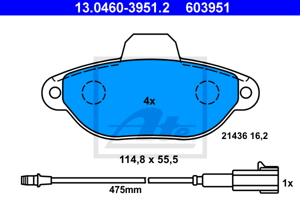 Колодки гальмівні (передні) Fiat Panda 03-/Punto 93-12 MEYLE арт. 13.0460-3951.2