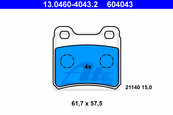 Тормозные колодки дисковые BREMSI арт. 13046040432