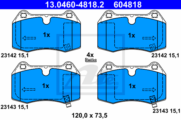 Тормозные колодки дисковые REMSA арт. 13046048182